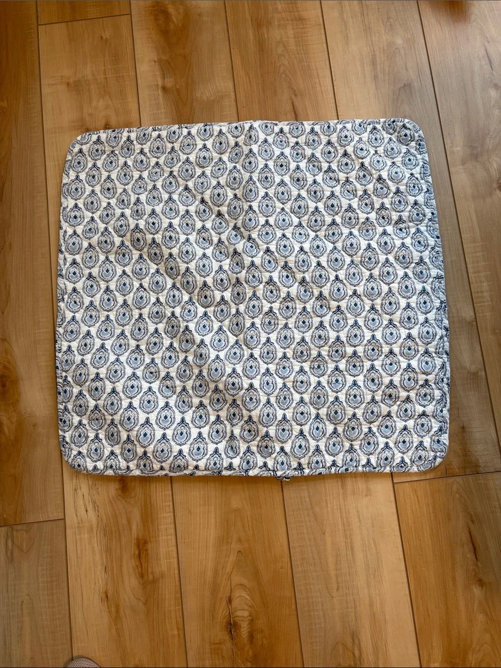Nicole Miller PAIR of Quilted Euro Pillow Cover - Blue and White